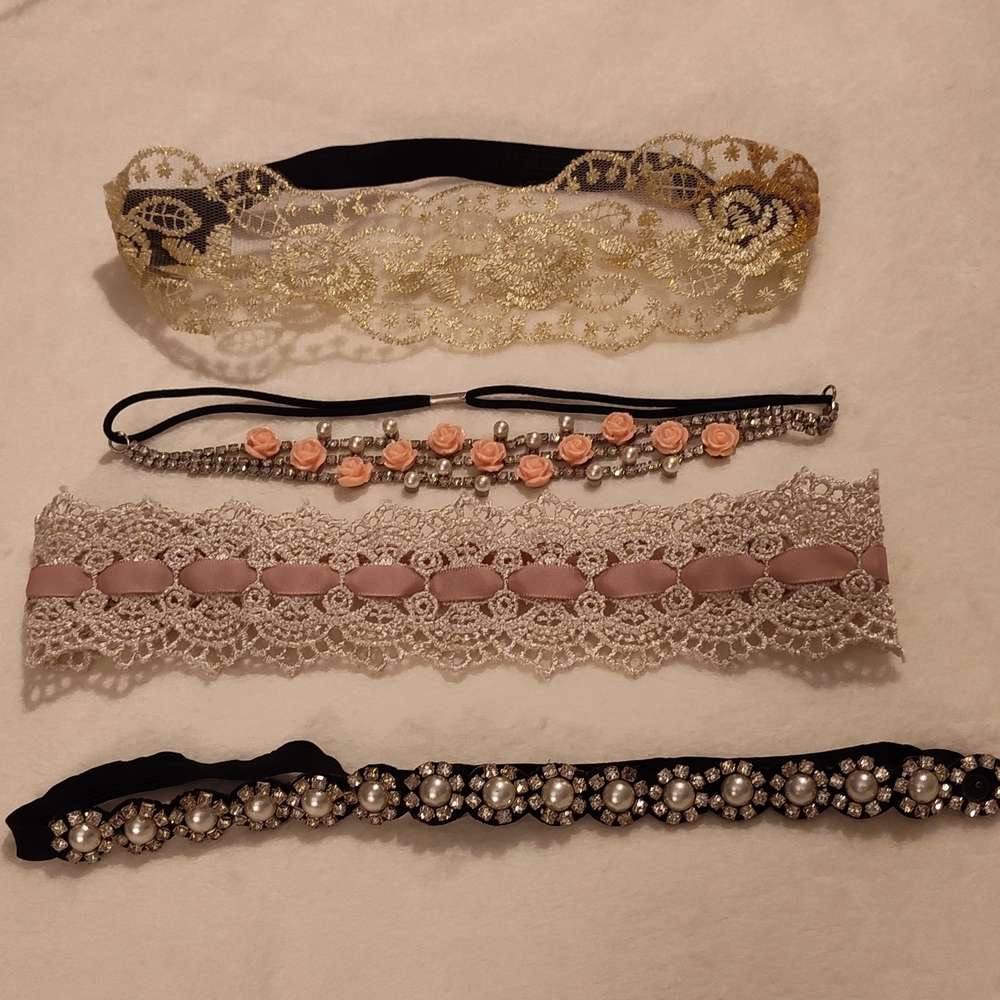 Vintage! Elegant Lace and Floral Headband Set-4ct
